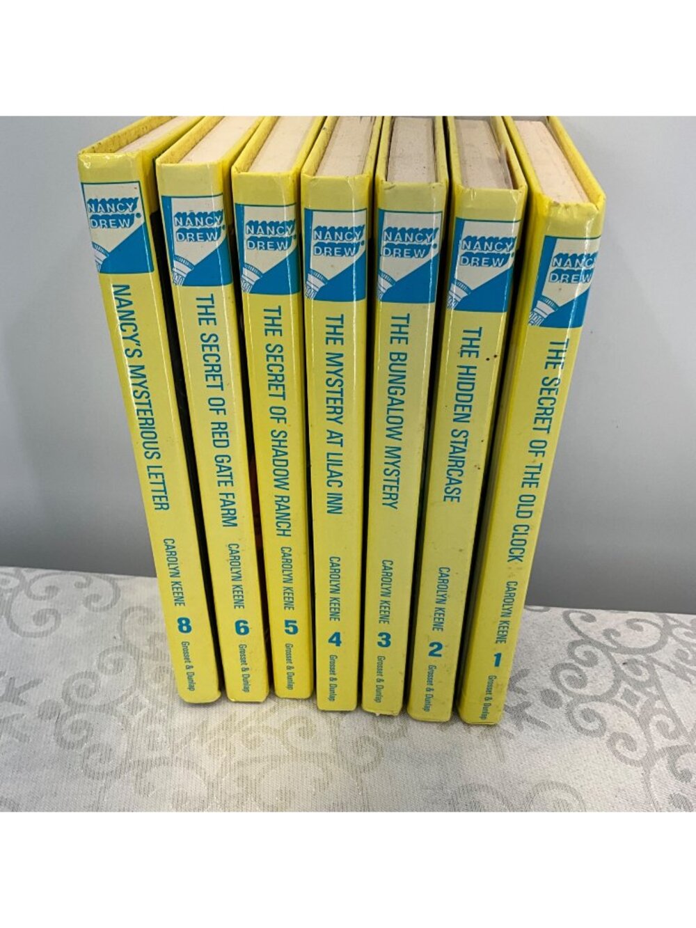 Nancy Drew Mystery Stories 7 Books 1-6 and 8 Hardcover Set By Carolyn Keene Vint